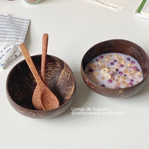 “ins博主椰木碗”甜品沙拉水果碗酸奶碗大肚碗家用纯天然木碗