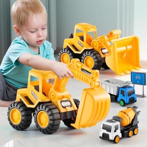 超大号耐摔挖掘机宝宝玩具车儿童工程车男孩合金塑料沙滩玩具礼物