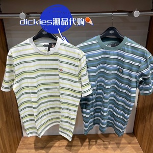 Dickies国内专柜直发2024年春季新款男士休闲条纹短袖T恤DK013074