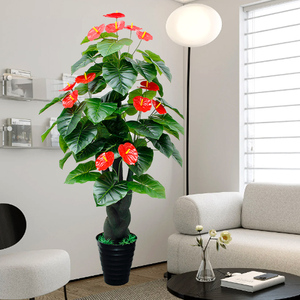 仿真假花红掌绿植盆栽大型客厅假植物装饰摆件室内仿真花假树红枫