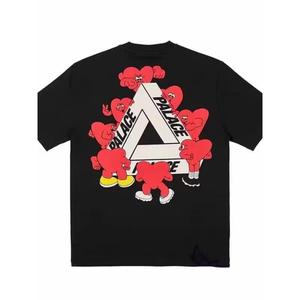 Palace 24SS 爱心卡通小人涂鸦三角LOGO印花 男女情侣款短袖T恤潮