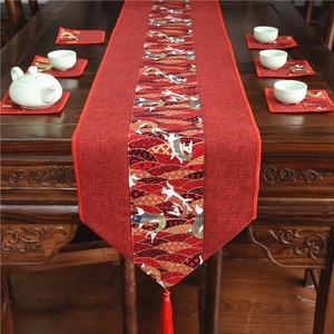 桌旗喜庆棉麻红色茶几新中式结婚礼婚庆中国风复古典茶席桌布定制
