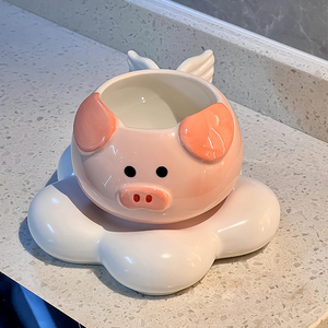 猪猪天使咖啡杯碟陶瓷可爱精致高颜值生日礼物送女生朋友闺蜜杯子
