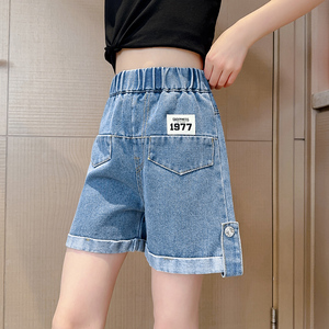 女童牛仔短裤夏装2024新款超儿童夏季网红时尚薄款裤子女大童外穿