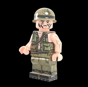 全新正品乐高Brickmania越战美海军陆战队机枪手人仔积木玩具礼物