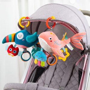 婴儿音乐拉铃玩具01岁推车玩偶挂件车载后排安全座椅安抚宝宝床铃