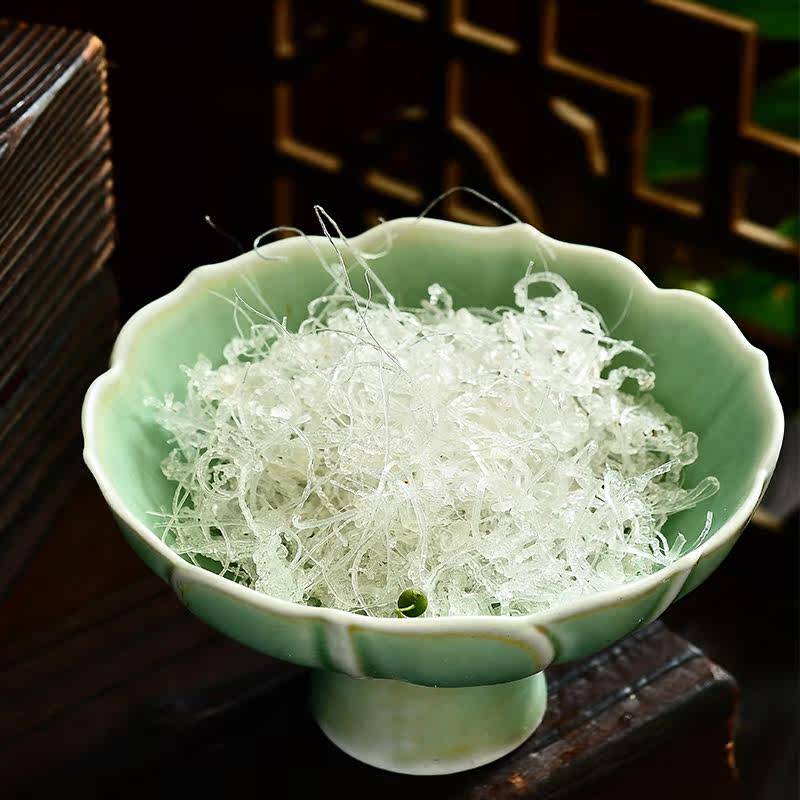 龙须雪燕特级拉丝正品天然野生植物燕窝缅甸进口桃胶皂角米250g