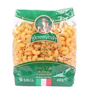 进口维拉清 真意大利面条中弯通形 空心粉西餐 gomiti pasta 450g