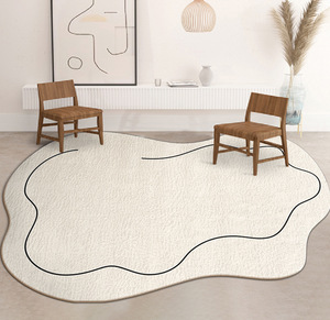 日式仿羊绒地毯客厅茶几毯耐脏轻奢奶油风小块不规则沙发卧室地垫