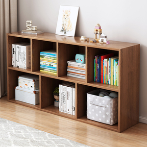 书架落地置物架实木色客厅多层储物格子柜DIY组合柜书架阅读架