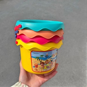 小桶儿童玩具钓鱼小水桶洗笔筒加厚挖土桶多功能挖沙工具套装