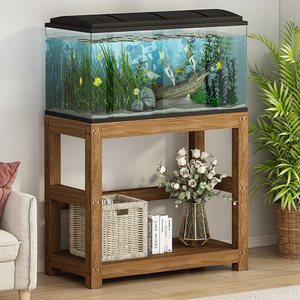 简易鱼缸架子实木客厅鱼缸底柜置物架底座鱼缸桌子水缸放置台支架