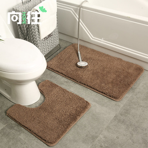 纯色浴室吸水地垫防滑U型马桶脚垫卫生间厕所洗手间门垫地毯垫子
