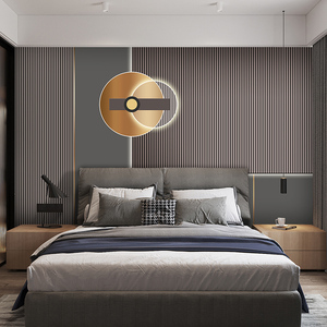 现代北欧轻奢抽象深灰木格栅墙纸客厅沙发卧室床头冷色系背景壁画