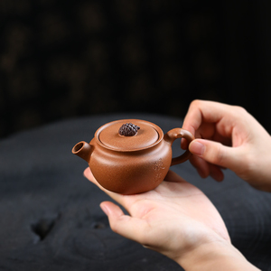 宜兴紫砂壶传统半手工原矿七彩段泥炮嘴松果壶功夫茶具茶壶礼品