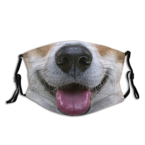 动物口罩狗嘴形状口罩动物脸社死柯基狗型印花图案趣味搞笑高颜值