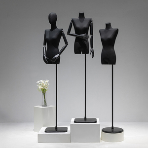 黑色平肩锁骨模特道具女半身人台服装店模特架子橱窗假人体展示架