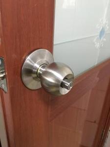 自动锁实木锁子通用型室内外拉手办公室门锁静音把手锁圆形室外