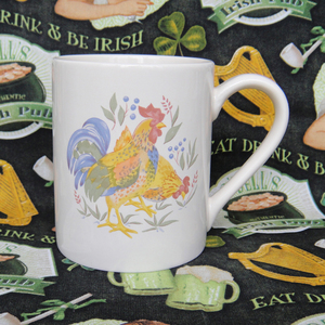 外贸原单 油画公鸡 美术艺术 马克陶瓷水杯子 简约咖啡杯子