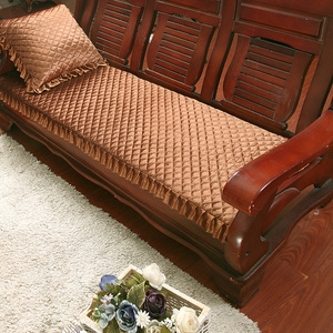 加厚冬季实木沙发垫带靠背老式通用木头套罩红木质单人三人坐垫子