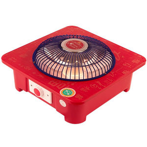 电火盆取暖器家用烤火盆烤脚电烤盆电暖器四方形电火炉红色