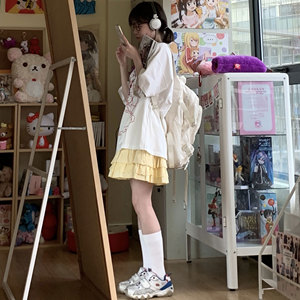 夏季日系少女学生韩版软妹可爱高腰荷叶边蛋糕蕾丝短裙百褶半身裙