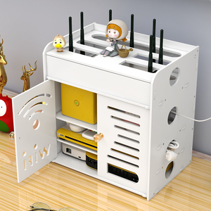 无线wifi路由器猫盒子电线收纳盒桌面客厅挂墙免打孔机顶盒置物架