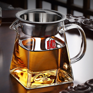 京也加厚玻璃公道杯分茶杯倒茶器带茶漏一体套装茶滤功夫茶具茶海