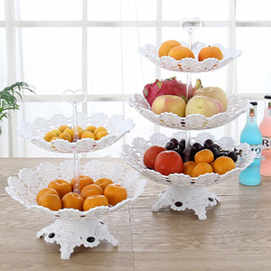 欧式多层水果盘现代客厅茶几三层水果篮家用塑料大号水果盆糖果盘