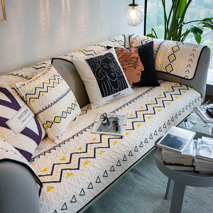 北欧现代简约沙发垫加厚雪尼尔客厅坐垫四季通用防滑沙发巾盖套罩