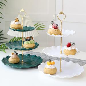 生日布置甜品台装饰摆件婚礼展示架子派对摆台塑料蛋糕托盘点心架