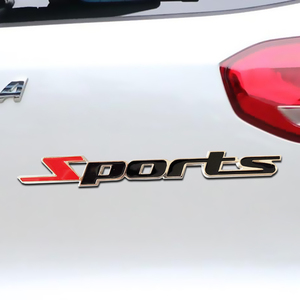 sports汽车贴纸金属字母车标壁虎车贴3d立体车身尾标装饰个性改装