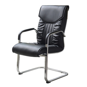 广东会议椅时尚简约电脑椅弓形脚钢架皮质老板椅人体工学办公椅