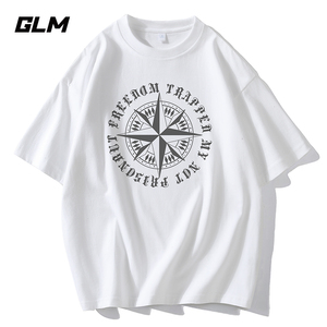 森马集团GLM夏季男士2024新款品牌半袖丅血纯棉衣服打底衫短袖T恤