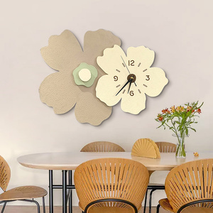 北欧餐厅装饰画创意钟表饭厅挂画现代简约砂岩餐桌背景墙装饰壁画