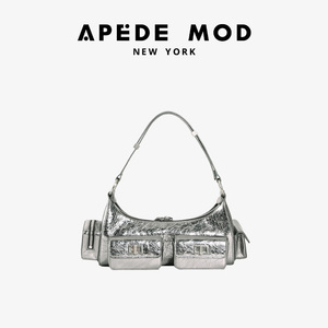 Apede Mod/春夏新品多口袋相机包青蛙机车包金属链条斜挎腋下女包