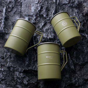 可定制logo 军绿色304不锈钢野营杯户外便携马克杯创意咖啡水杯