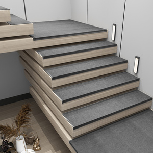 纯色简约室内楼梯踏步垫免胶自粘防滑垫复式旋转实木台阶家用地毯