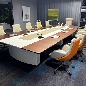实木会议桌长桌简约现代大气办公桌子洽谈桌长方形会议室桌椅组合