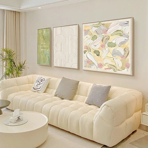肌理奶油风抽象艺术壁画2024新款客厅装饰画高级感沙发背景墙挂画