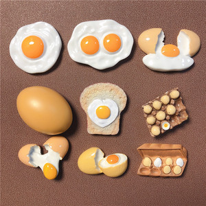 美食冰箱贴 磁贴仿真食物鸡蛋煎蛋面包特色食品装饰贴立体磁力贴