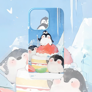 可爱企鹅手机壳适用iPhone15promax苹果14蛋糕13卡通12全包11创意xr华为mate60荣耀pura70小米14vivox100oopo
