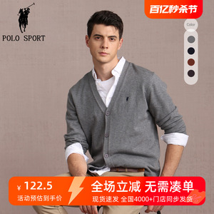 POLO SPORT男装 针织开衫2024春季新款V领气质保罗线衫毛衣外穿