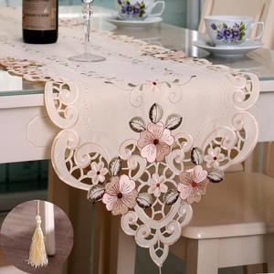 新款欧式古典绣花桌旗 家用家居布艺餐垫 长方形餐桌巾