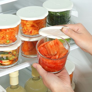玻璃咸菜碗上班族便携小菜水果保鲜盒厨房冰箱带盖密封泡菜调料碗