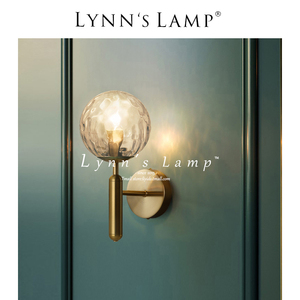 Lynn's立意 轻奢现代简约卧室床头壁灯北欧全铜灯过道走廊客厅灯