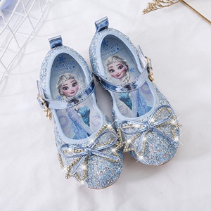 女童水晶鞋冰雪奇缘秋款中小童艾莎鞋子低跟软底洋气女孩生日单鞋