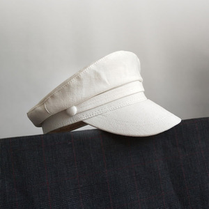 海军帽女夏水手帽日系白色帽子网红遮阳鸭舌帽纯棉薄款透气贝雷帽