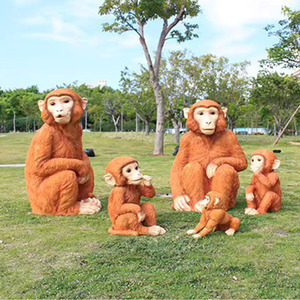仿真猴子户外玻璃钢金丝猴公园林草坪动物西游记雕塑人物道具摆件