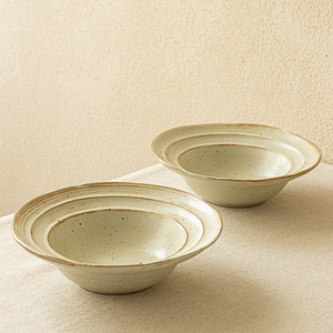 YE HOME格雷草帽碗~复古日式陶瓷西餐意面碗浓汤碗高级感菜碗微瑕